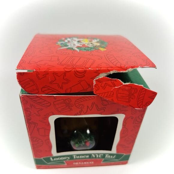 Warner Bros Looney Tunes NYC Taxi Yellow Cab Christmas Ornament 2000 RARE Bugs - Picture 15 of 15